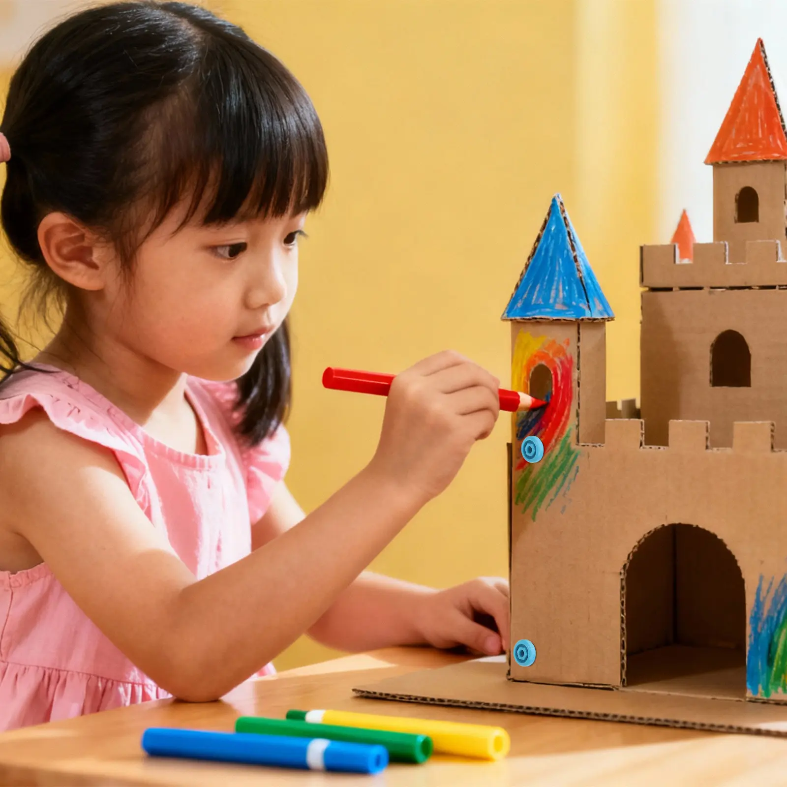 32Pcs Tools Cardboard Construction Kit for Kids DIY Projects Reusable Screws and Ergonomic Tools for Hands-on