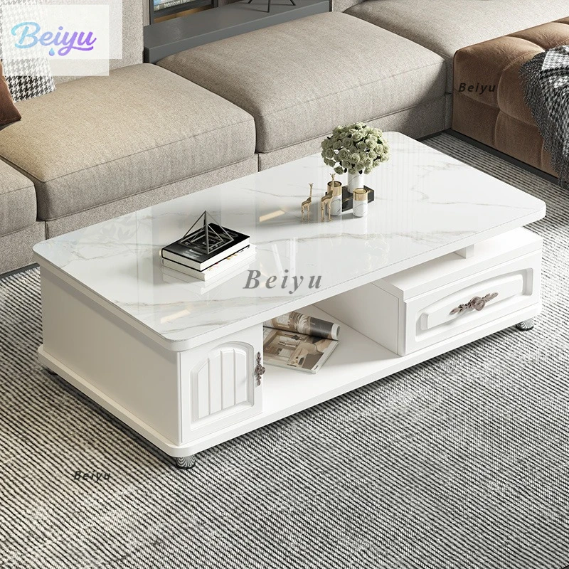 

Coffee table small apartment simple modern coffee table TV cabinet combination set tea table glass coffee table light luxury liv