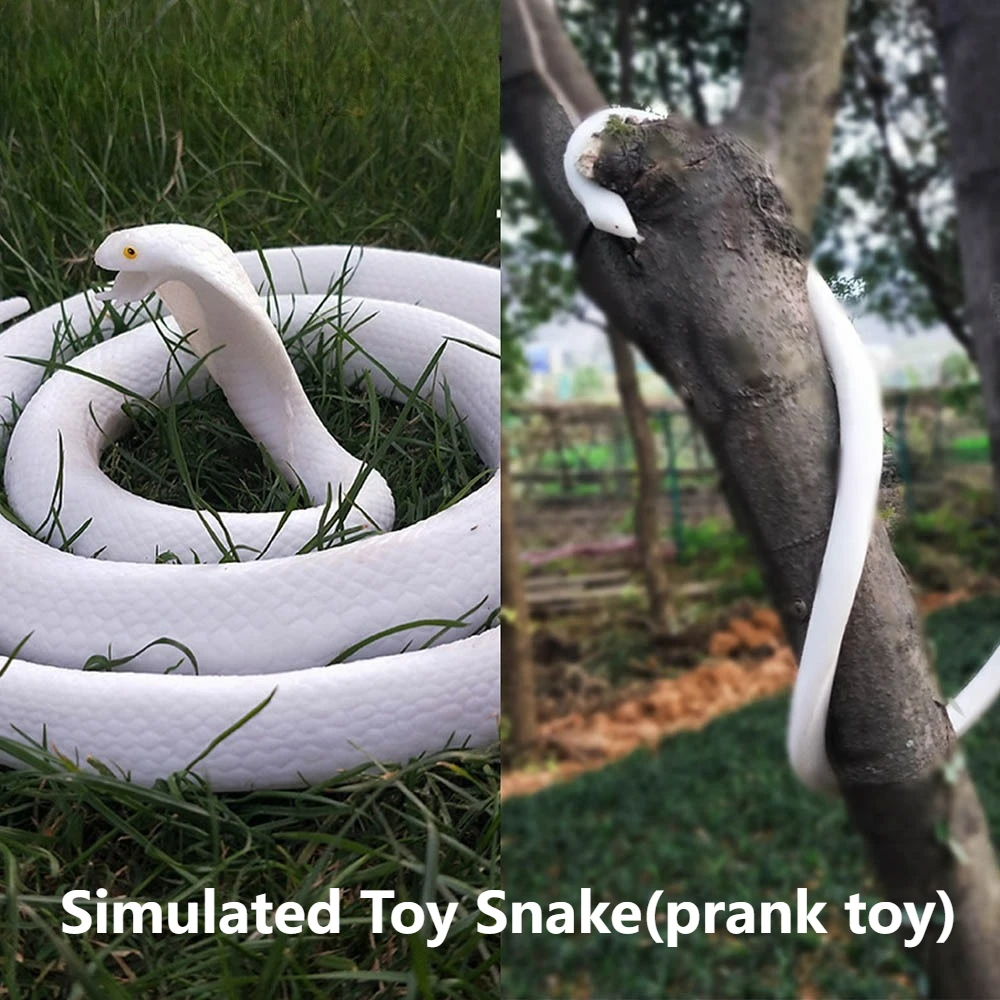 

【Environmental Protection Soft Rubber】New Simulated Toy Snake Soft Rubber Scary Fake Snake, Whole Human Imitation Cobra
