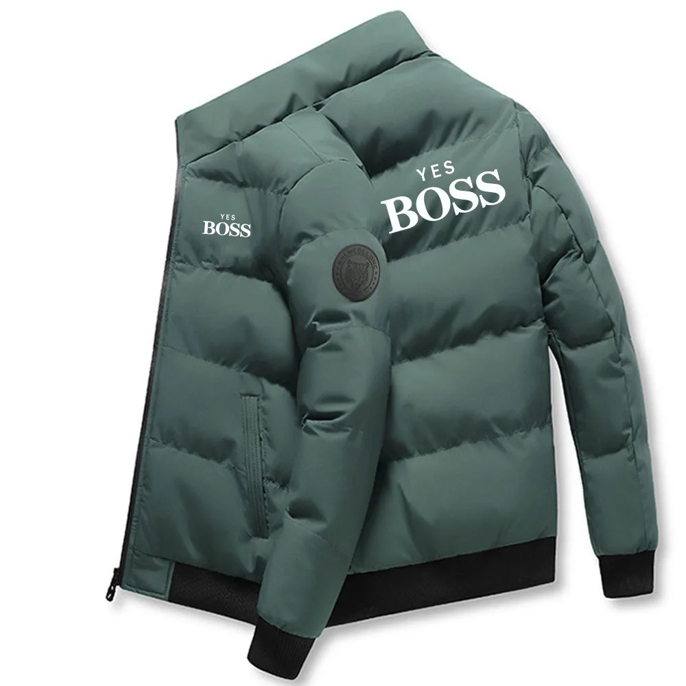 Parka de algodón para hombre, chaqueta con logo de cabeza de tigre, corta, gruesa, informal, parka para hombre, tendencia de invierno, M-5XL,