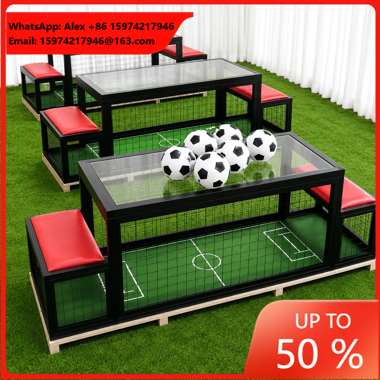Indoor Soccer Under Table Football Game Interactive 2 Player Sports Toy For Kids Boys Girls Mall Cafe School Commercial Center