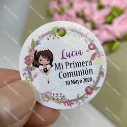 Etiqueta de recuerdo de primera comunión personalizada, etiqueta de recuerdo de comunión para niño o niña, etiqueta DIY