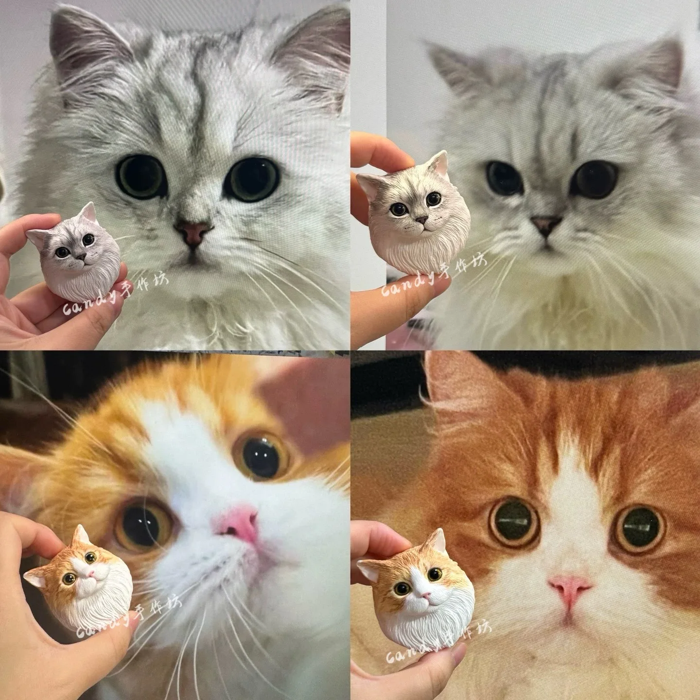 

Chinchilla Cat Head Silicone Mold, DIY for Resin, Plaster - Mochi Squishy Toy,Clay， Candle Making, Ragdoll Cat Mould