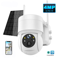 ICSEE 4MP Solar PTZ Wifi Camera Colorful Night Vision Two Way Audio PIR Human Detect Waterproof IP66 Solar Power Security Camera