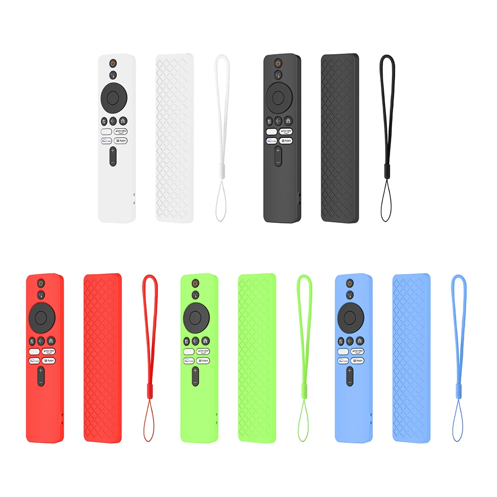 Protective Sleeve Silicone Remote Control Covers with Lanyard Shockproof Anti-Slip Accessories for Xiaomi 4K TV MiBoX 2nd Gen