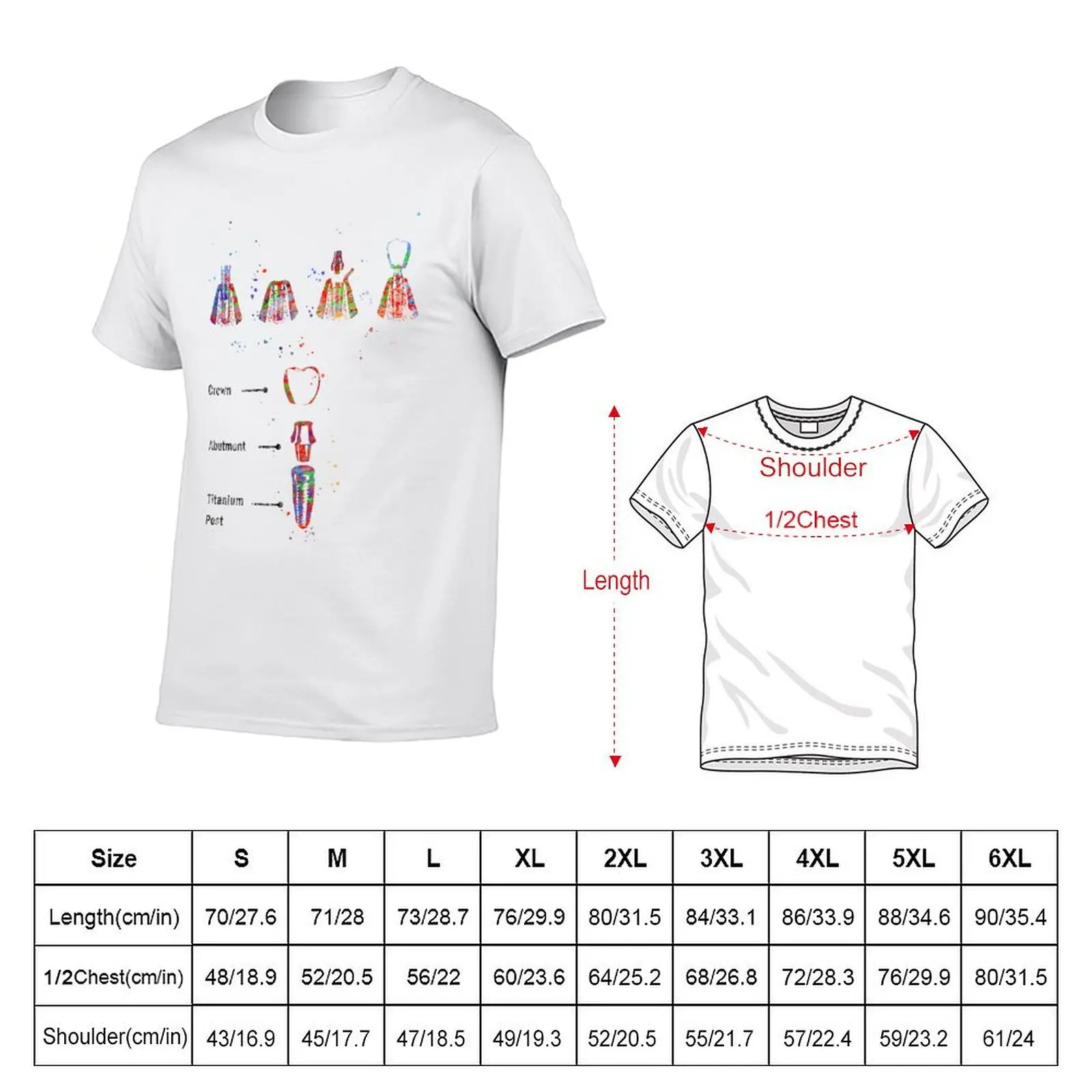 Dental implant procedure, dental anatomy, dental implant T-Shirt Big Size Short Sleeve Tee for Men