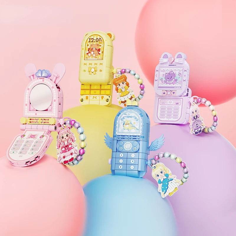 

New Dream Princess Magic Small Phone Building Block Street Scene Puzzle Children's Assembly Toys for Girls' Day Gifts