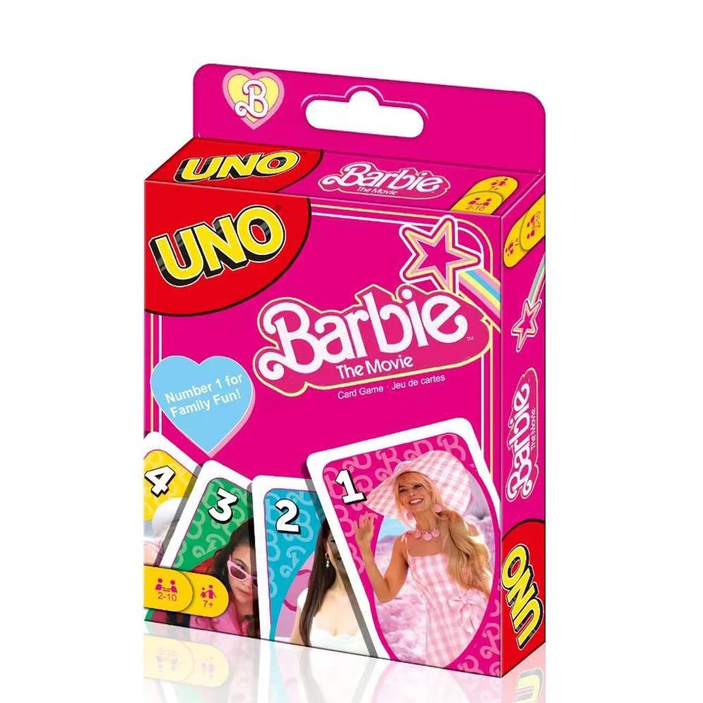 UNO Pink Barbie Doll Matching Card Game SHOWEM NO MERCY Multiplayer Family Party Boardgame Funny Friends Entertainment Poker