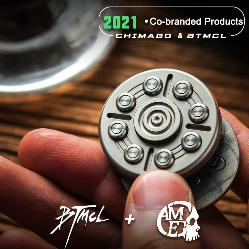 

MUYI Titanium Alloy EDC Fidget Spinner Magnetic Haptic Coin Push Button Fidget Sliders Fingertip Gyro Adults Stress Relief ADHD