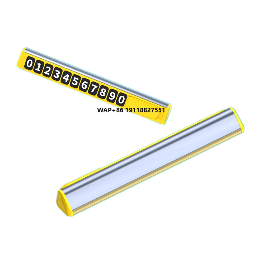 

Temporary Parking Phone Number Card Slide Hidden Yellow ABS Aluminum Alloy License Holder Privacy Protection Customize Logo Desk