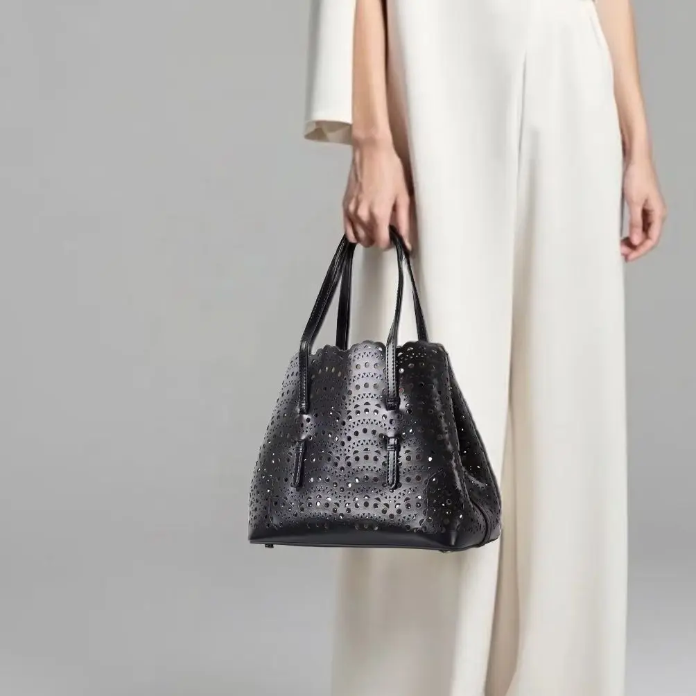 

Handbag Women Designer Luxury Bag Retro Genuine Leather Tote Bag Shoulder Crossbody Bags Beach bag Cutout Bag Laser Cut Summer