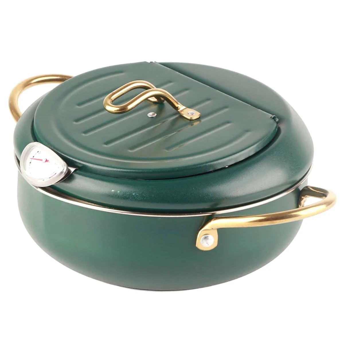 2025+ Frying Pot with Thermometer Japanese Stainless Steel Fryer Pan for Induction Cooker Home Kitchen Utensils