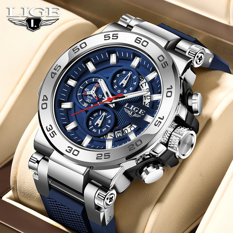 

LIGE 2024, новые роскошные мужские часы, модные военные кварцевые наручные часы, спортивные водонепроницаемые светящиеся часы, мужские часы Reloj Hombre