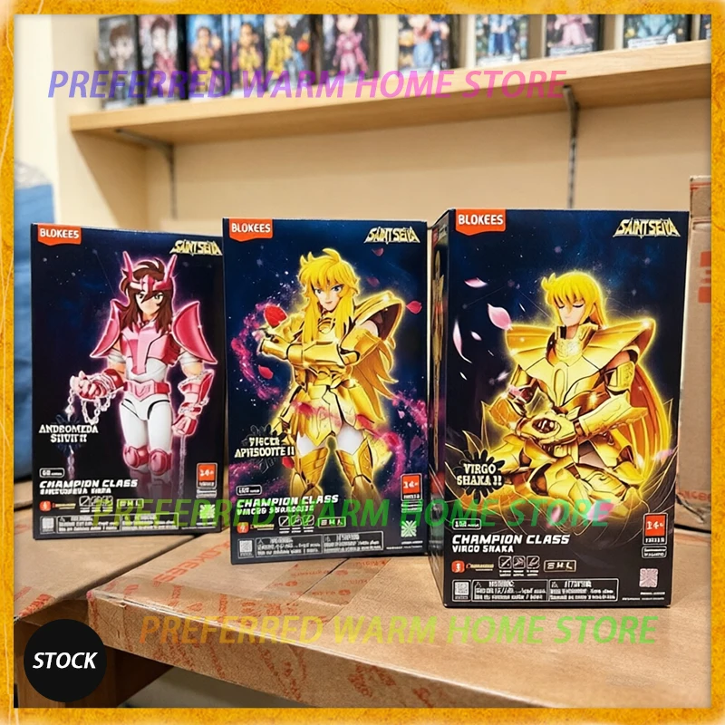 En Stock BLOKEES Virgo Shaka Pisces Afrodita Andrómeda Cisne Hyoga EX Gold Saint Seiya Figuras de Acción Ensamblables CLASE CAMPEÓN