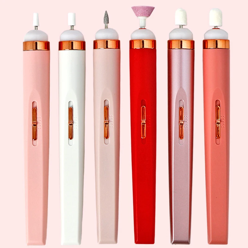 ‌Mini Electric Nail File - Portable Nail Grinder for Manicure Pedicure, USB Rechargeable Quiet Nail Drill with 5 Bits