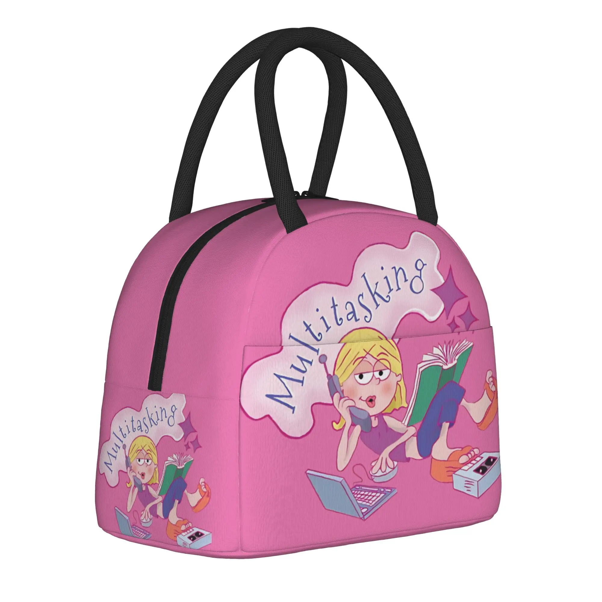 

Lizzie Cartoon McGuire Insulated Lunch Bags Thermal Bag Reusable,Meal Container Tote Lunch Box for Men Women Beach Outdoor