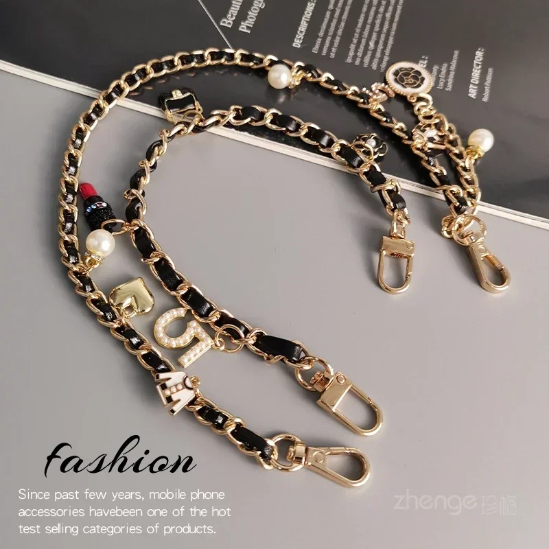 Mobile Phone Lanyard Pickup Carrying Chain Short Wrist Strap Style Phone Universal 5 Lipstick Strap Small Fragrant Wind Pendant