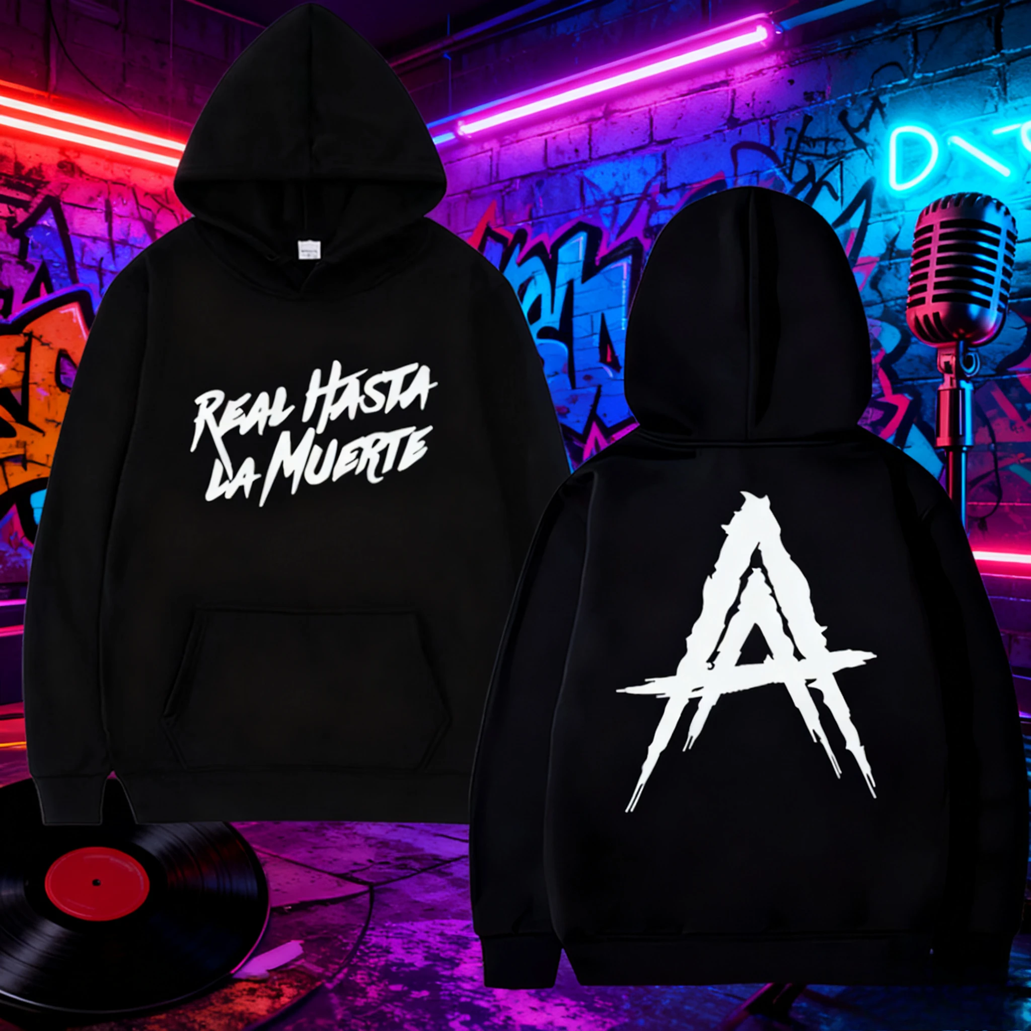 ألبوم مغني الراب Anuel AA الجديد ريال Hasta La Muerte البلوزات الملونة 2025 للرجال والنساء ريترو الهيب هوب القطن الخالص ملابس الشارع #1