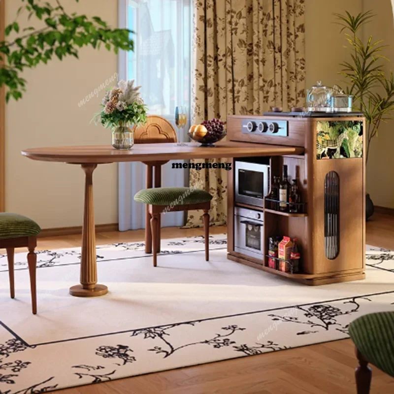 Extendables Wooden Dining Tables Luxury Nordic Design Island Foldable Tables Kitchen Restaurant Center Mesa Comedor Furniture