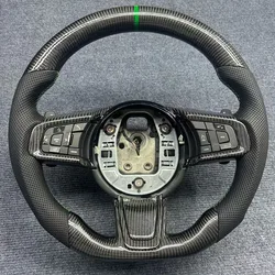 For Jaguar XE XJ XJL XF F-PACE Carbon Fiber Steering Wheel Type D Sports Modification Perforated Leather