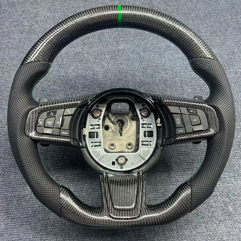 For Jaguar XE XJ XJL XF F-PACE Carbon Fiber Steering Wheel Type D Sports Modification Perforated Leather