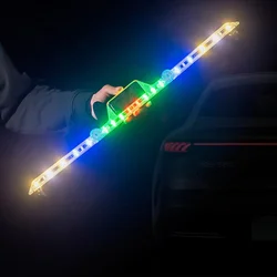 Tira de Luces de policía estroboscópicas decorativas para coche, atmósfera Interior LED Solar, parrilla de emergencia automática, lámpara de advertencia anticolisión, 5V