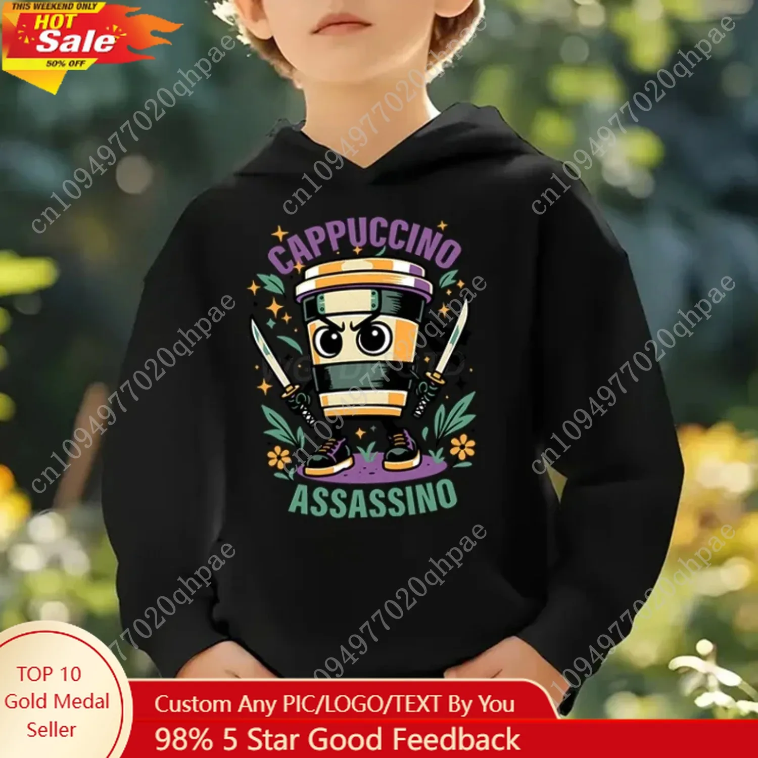 

Cappuccino Assassin Kids Clothes Fashion Casual Hoodies Italian Brainrot Funny Gift for Baby Girl Boy New Sweatshirts Outfits