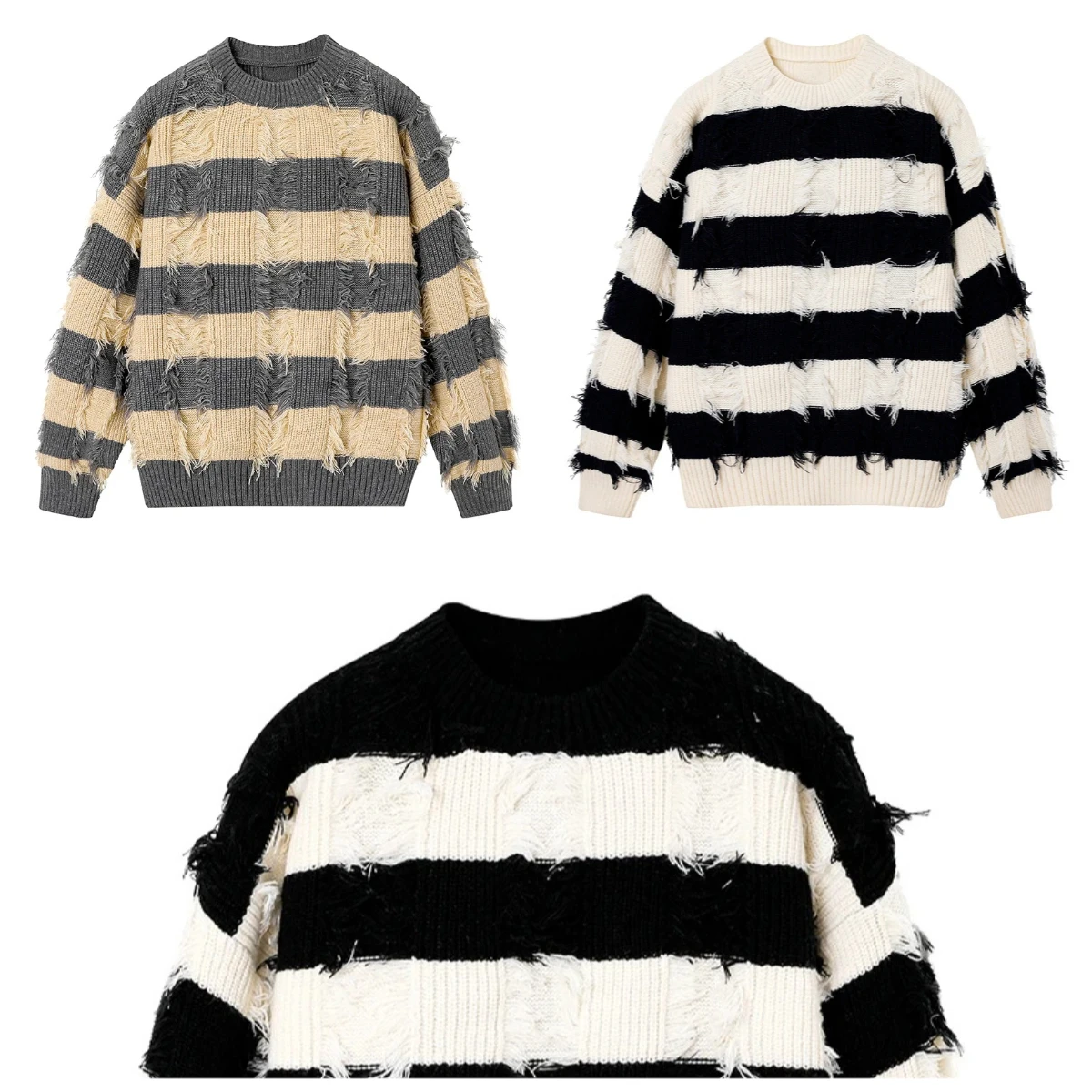 Casual Knit Sweaters Thermal Stylish Handsome Everything Trend High Quality  Knitted Sweater Cable Knit Chunky Sweater
