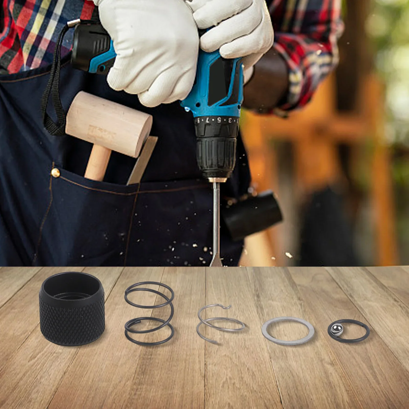 

Держатель для сменных насадок со стальными шариками для ремонта и DIY-проектов: 1* N078434 Пружина с шариком, 1* N089668 Стальной шарик, 1* N019351 Пружина-втулка