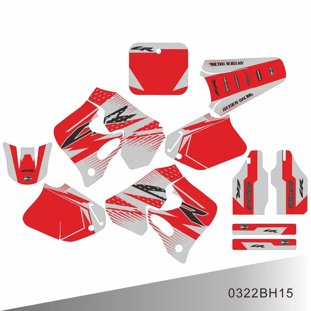 شارات مخصصة لخلفية الدراجة النارية ، ملصقات لهوندا كر ، رقم CR ، CR125 ، CR250 ، CR250 ، CR250 ، من من من ، إلى ، رسومات كاملة