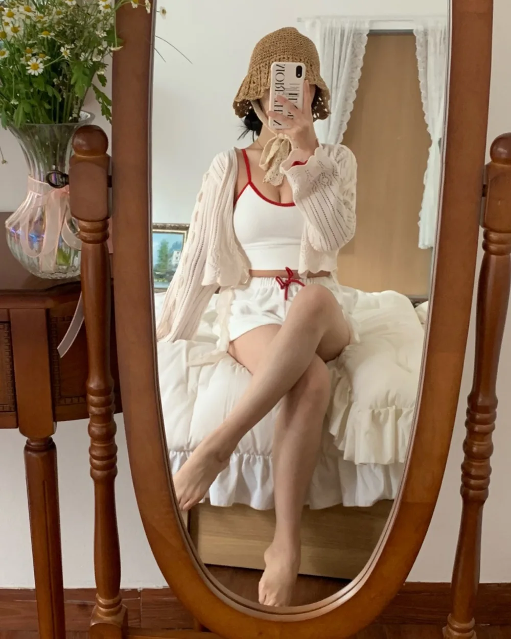 New 3 Pieces Set Swimsuit Women White Swimwear Sexy Sports Bikini High Waist Shorts Beach Wear Towel Fabric Bathing Suit Korean
