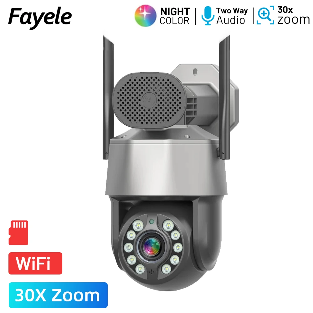 

Security 5MP WiFi PTZ Camera iCsee AI Humanoid Auto Tracking 30X Zoom 2Way Audio 100m IR Full Color Outdoor Wireless IP Camera