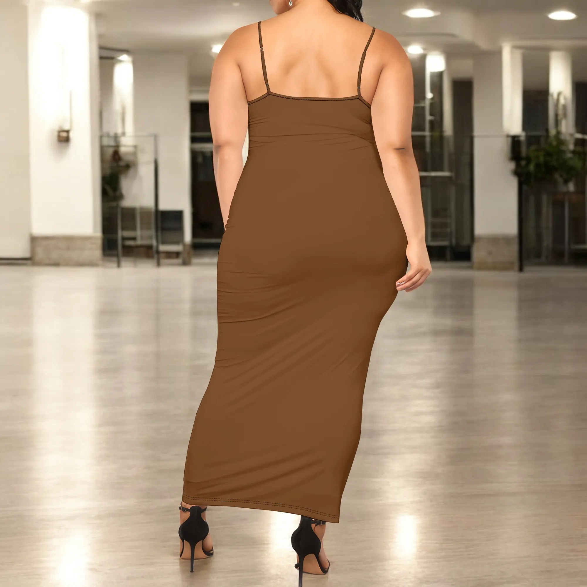 

Women's Maxi Dress Summer Sleeveless Spaghetti Strap Dress Long Wedding Guest Party Wrap Dress Solid Color Dress