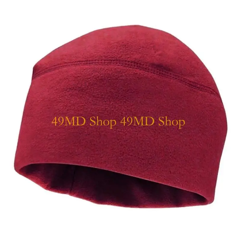 49MD Windproof Fleece Beanie Hat Thicken Thermal Ski Cycling Skull Hat for Men Women