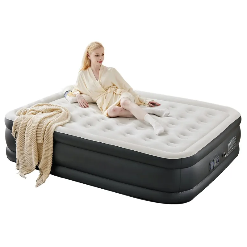 

ZUNMOS Queen Air Mattress, 18" H Portable Low Noise Colchone Inflable with Built in Pump, Maximum Weight Capacity 660 LBS