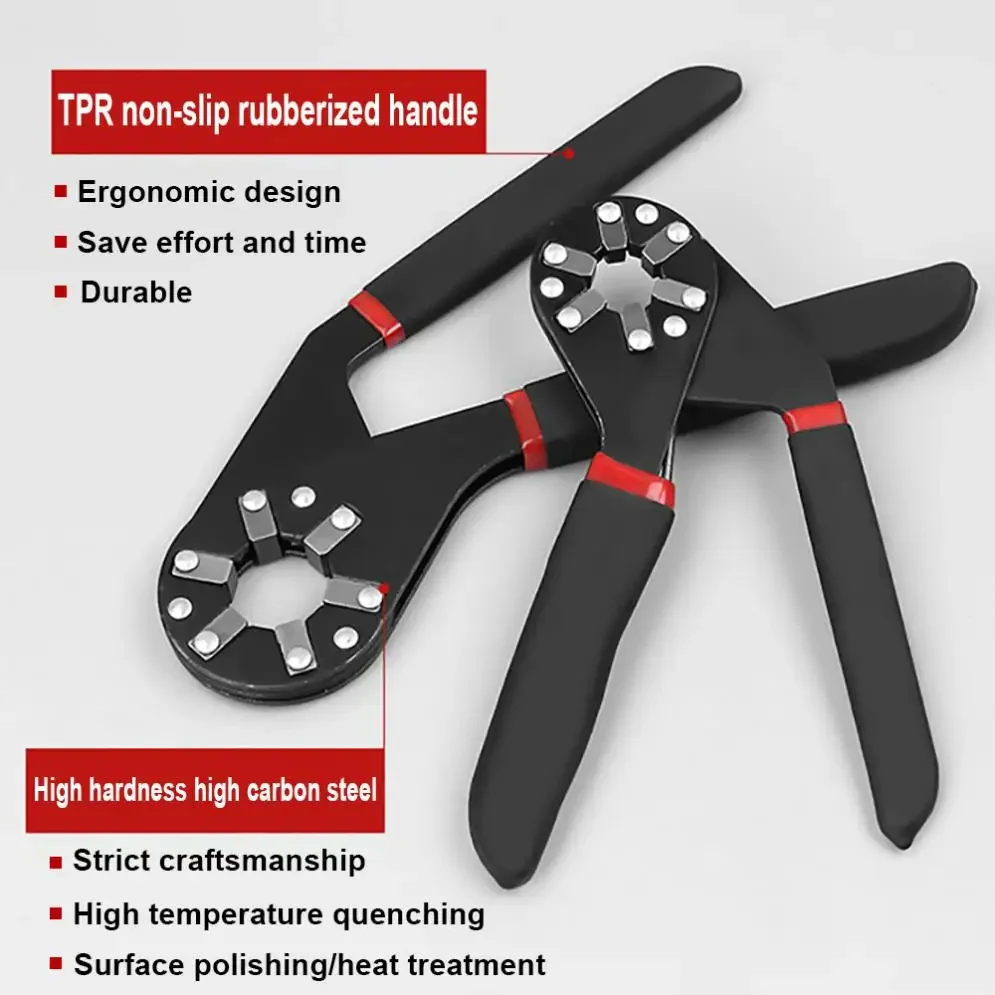 6in/8in ayarlanabilir tork anahtarı aracı Mini sihirli açık araba tamir çok fonksiyonlu dış altıgen anahtarı ev araçları