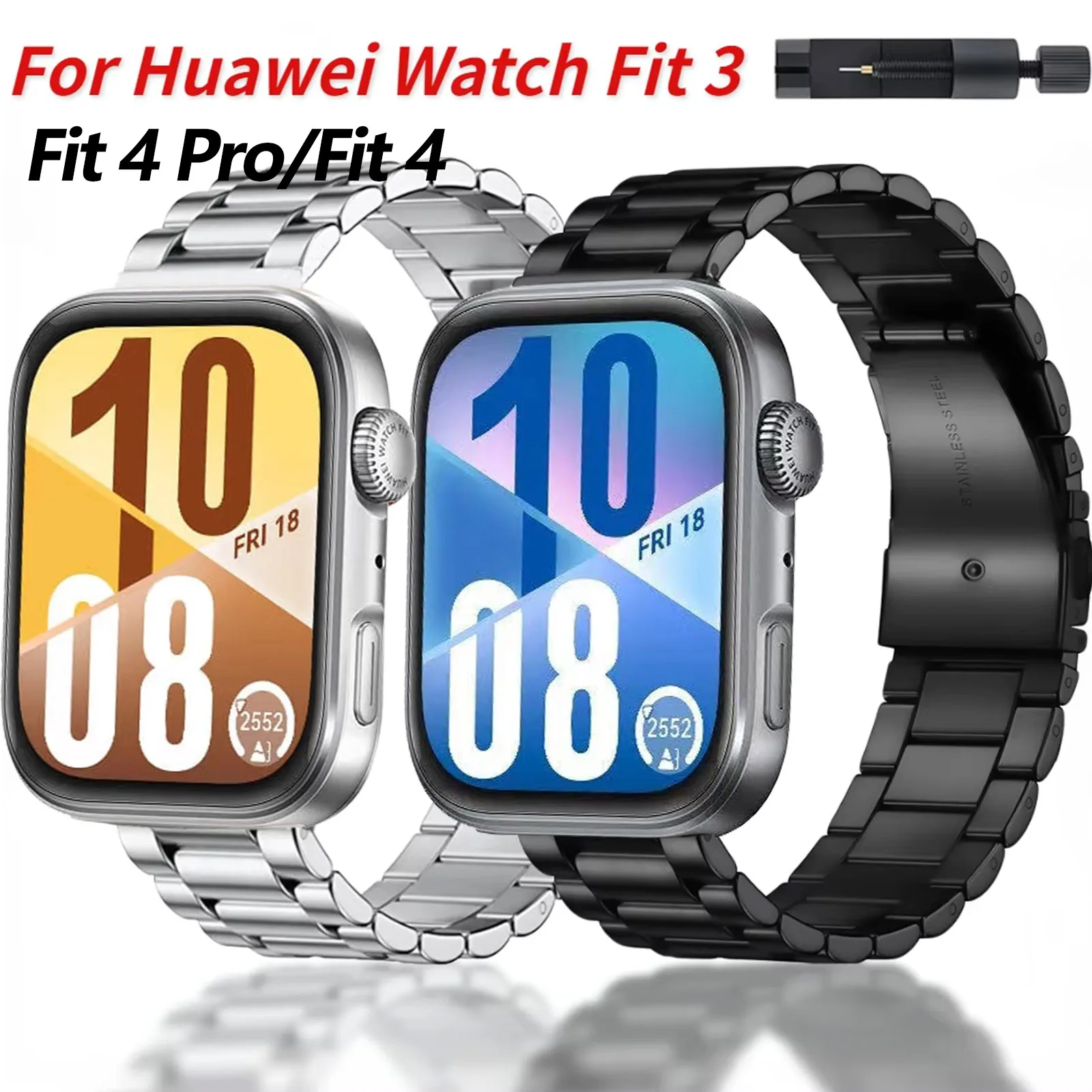 

Metal Strap for Huawei Watch Fit 3/Fit 4 Stainless steel Replaceable Wristband for Huawei Watch Fit 4 Pro/4/3 Bracelet Watchband