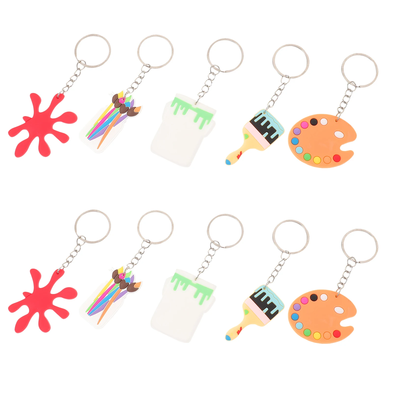 

10pcs Keychains Lovely Cartoon Painting Decorative Accessories Bag Car Gifts Artist Style Hanging Ornament