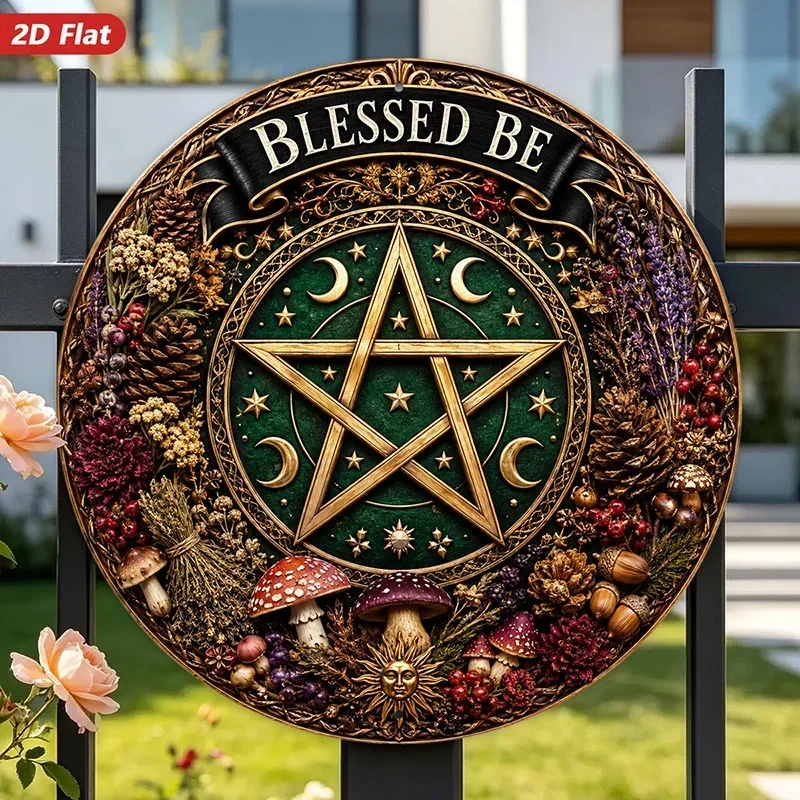 CIFBUY Mystical Pentacle Plant Aluminum Wall Art Waterproof Wear Resistant Decor for Living Room Bedroom Home Office Den Bar
