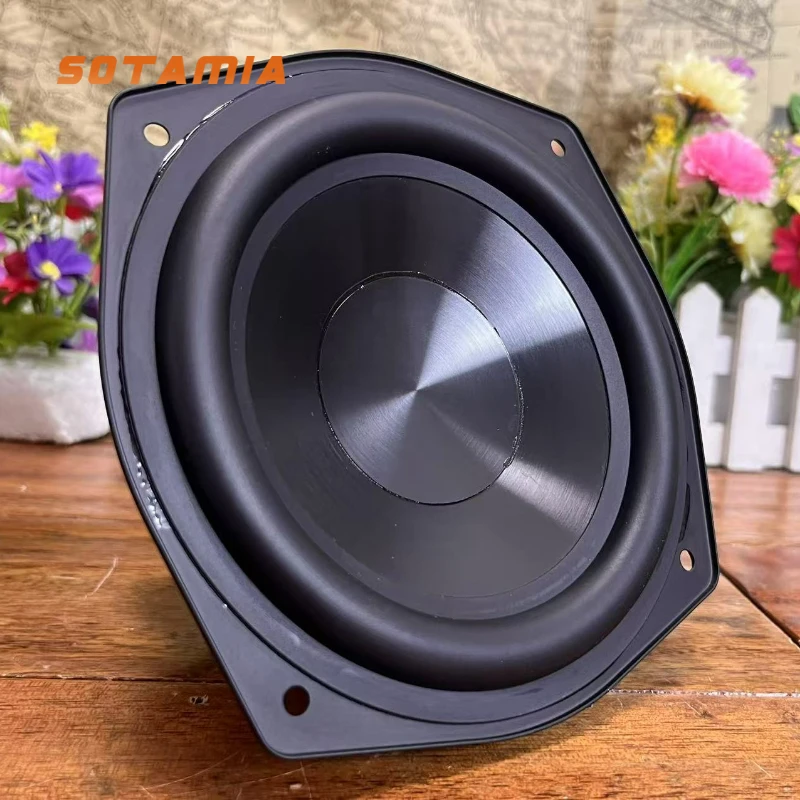 SOTAMIA 1 個 6 インチサブウーファー 4 オーム 100 ワットロングストロークラバーエッジブラックゴールド炭素鋼ボディサブウーファースマート Bluetooth スピーカー