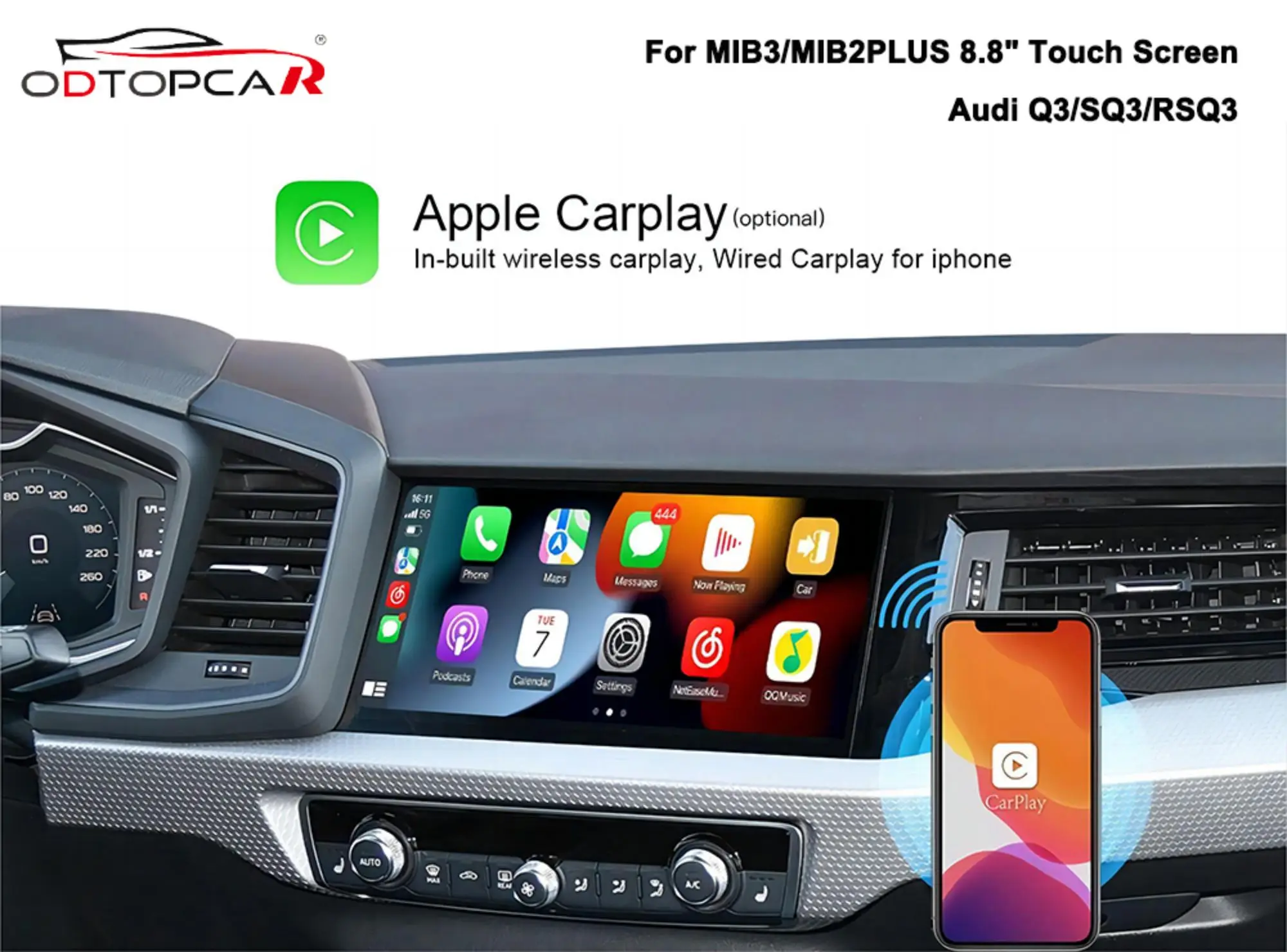 

For Audi Q3/SQ3/RSQ3 MIB2 Android Auto Apple CarPlay Android Multimedia Box Full Scree Mirror Android 13 Video 4G Wifi Bluetooth