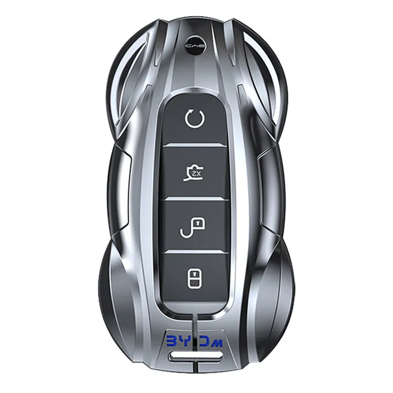 For BYD Seal 08 EV Flagship / DMi 2026 Premium Metal Key Fob Cover - Luxury Zinc Alloy Car Remote Key Case with Keychain