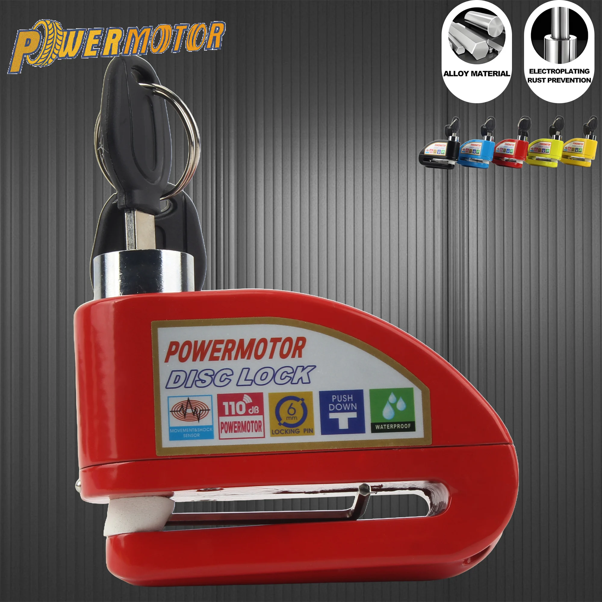 

Motorcycle Bicycle Lock Alarm Safety Protection Padlock Disc Aluminum Alloy Anti-Theft Reminder Rope Lock Motocross Accessories