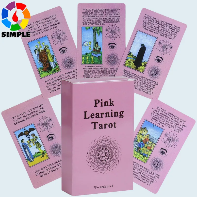 

Pink Learning Tarot cards with meanings