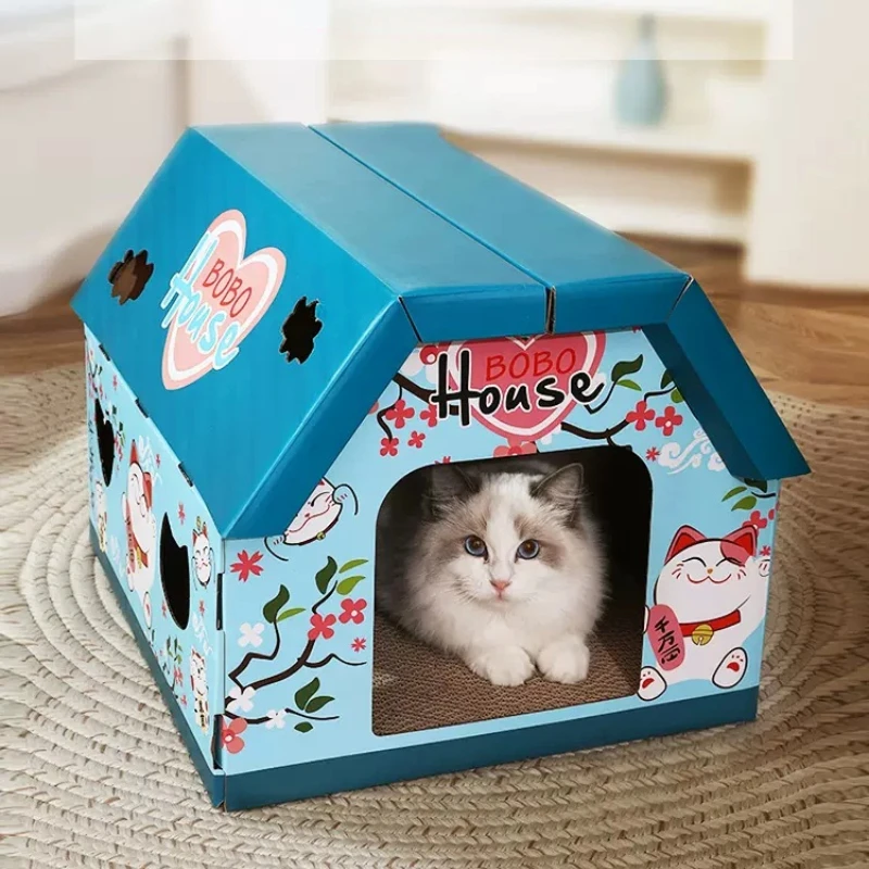 

Cat Cardboard Box House Cat Nest Cat Scratch Board Integrated Vertical Box Large Cute Corrugated Paper Claw Grinding Supplies Ca