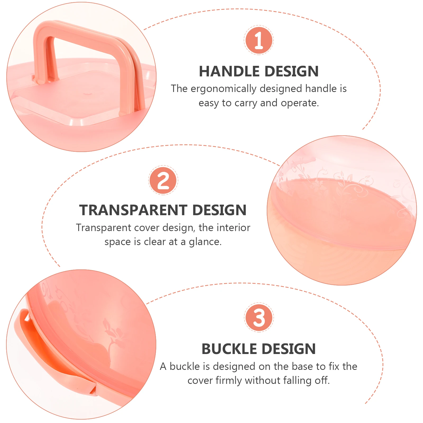 

Cake Box Container with Handle Holder Bread Pink Carrier for Tall Cakes Baking Child