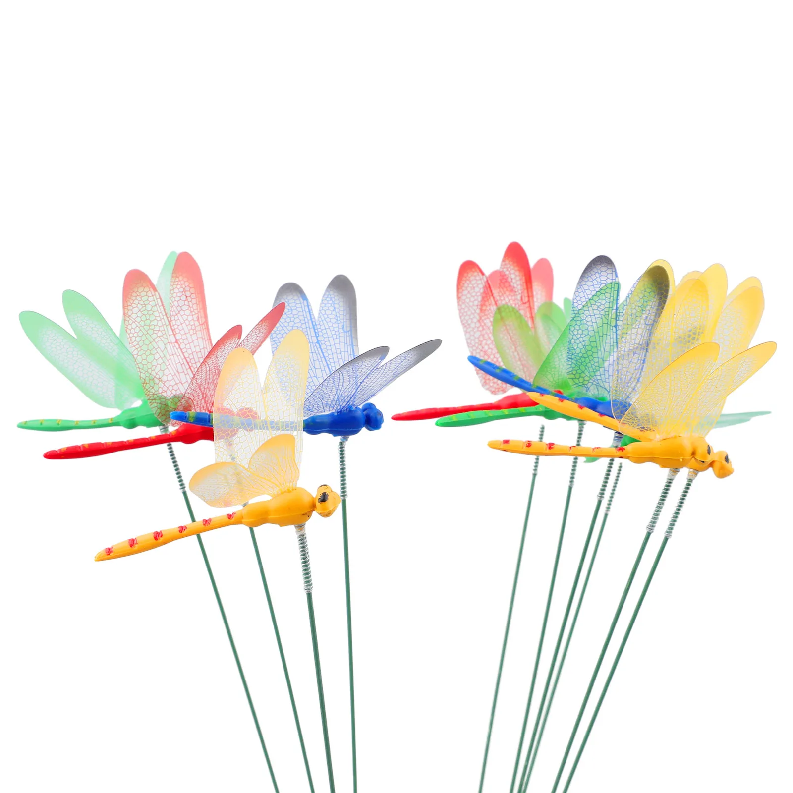 10pcs 3D Dragonfly Stakes   Garden Yard Plant    Arrangement Colorful Dragonfly Outdoor Decor      Flower Pots Decoration