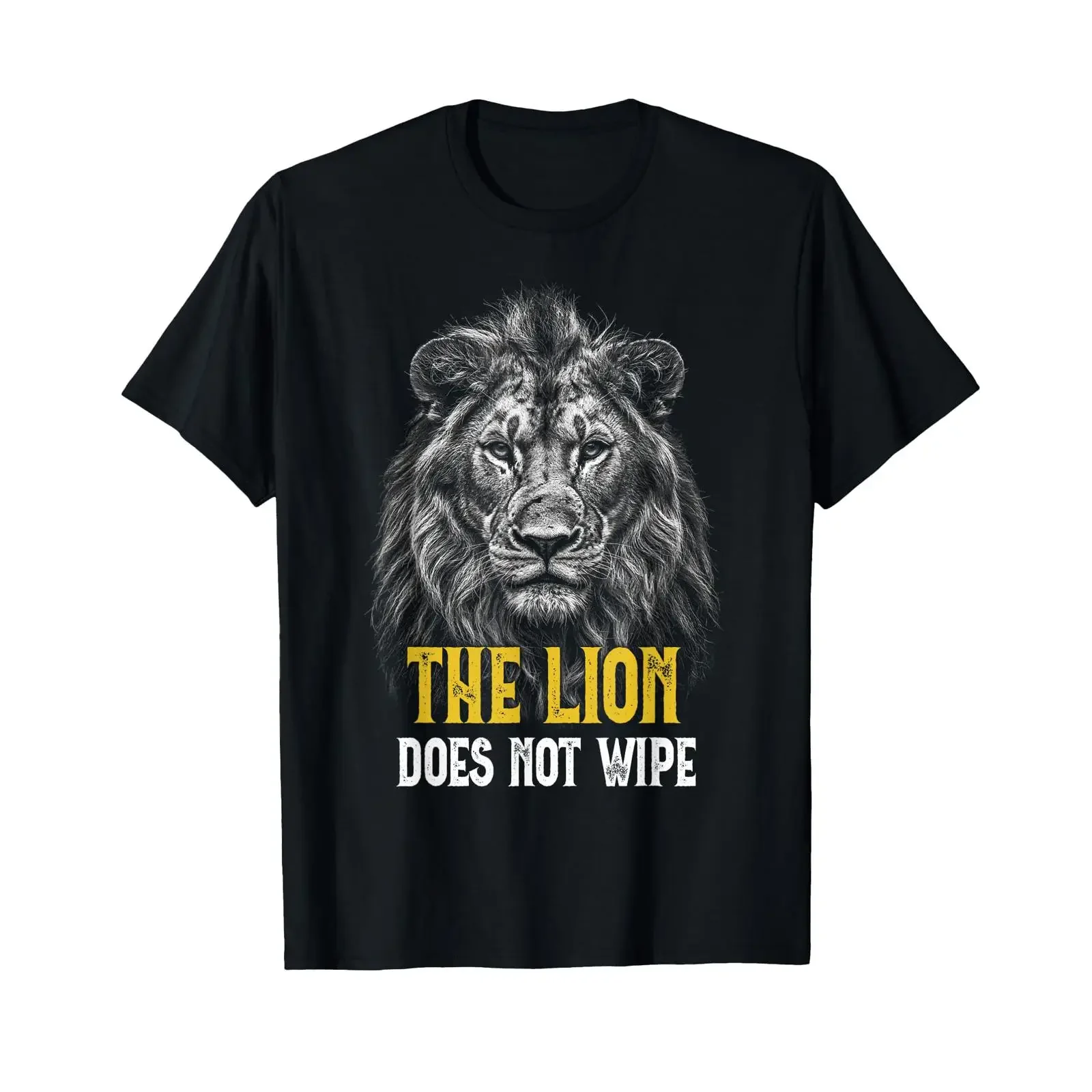 Lion Does Not Wipe Funny Meme T Shirt black S vintage Washed Top For Everyday Wear Breathable fashion Slightly designer clothes