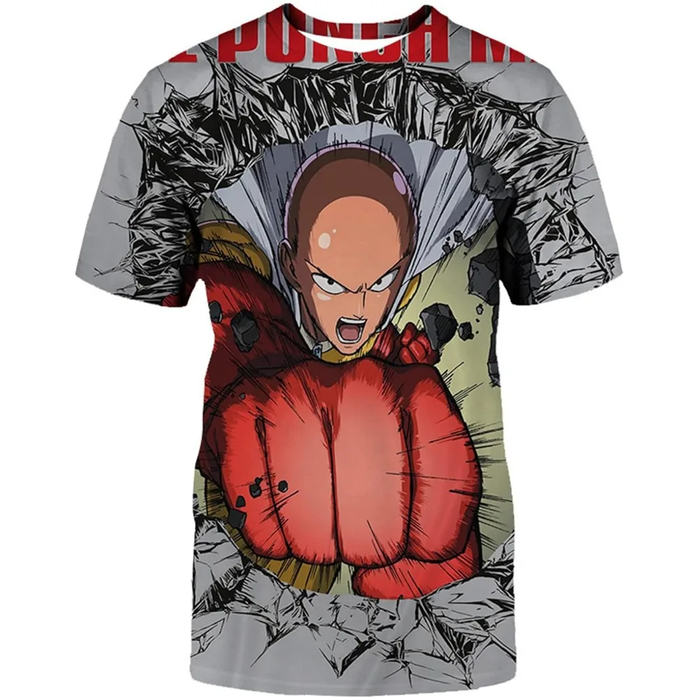 Man T-Shirt 3D Printing Tee Unisex Cosplay Anime Top Saitama Genos Tatsumaki Plus Size XS To 4XL