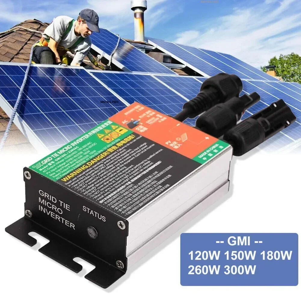 

120W-300W Solar Microinverter MPPT Grid Tie Pure Sine Wave Inverter DC18-50V GMI120 GMI150 GMI180 GMI260 GMI300 Inverter